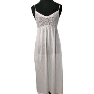 Duet Floral Lace Slip Dress S Coquette Cottagecore Baby Pink White Y2K Feminine